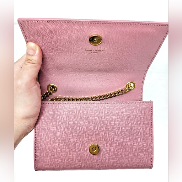 Authentic YSL Yves Saint Laurent Crossbody Bag Pink and GHW - Picture 3 of 7